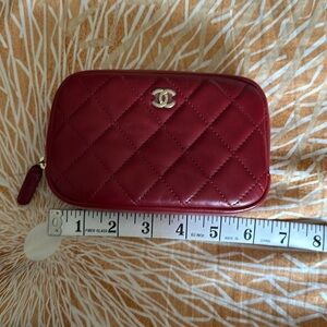Chanel toiletry pouch red